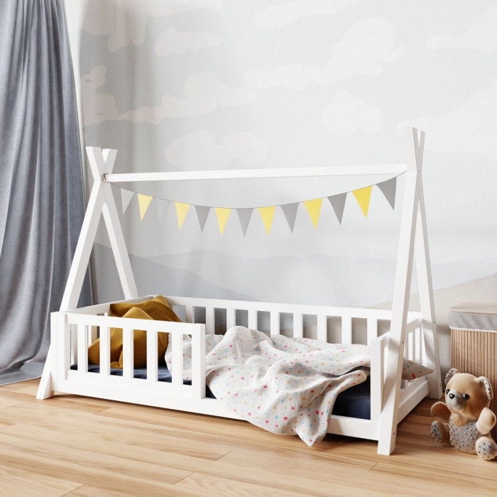 Łóżko tipi z barierkami